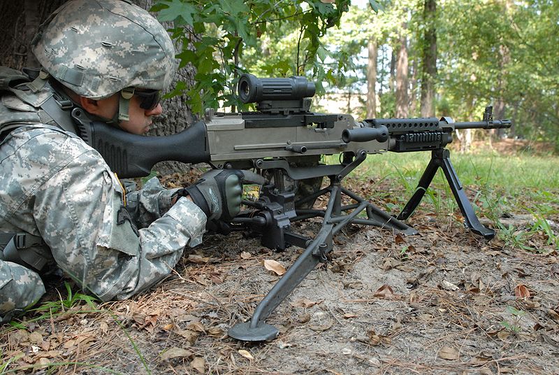 M240 mounted on a TRIPOD STAND & a built-in BIPOD STAND