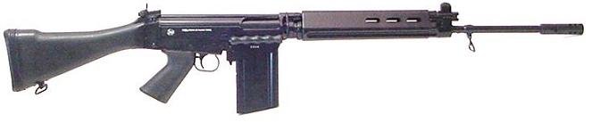      India Ordinance Factory Board (OFB)
India's old Semi-Automatic Battle-Rifle FN FAL 7.62mm .30Caliber (Belgium_FN), licensed manufactured in India 