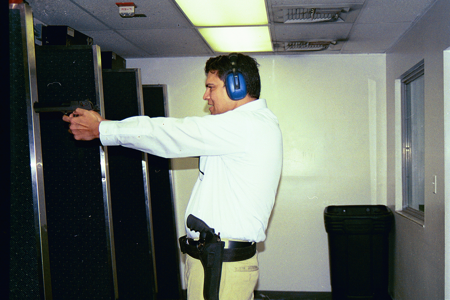Myself, trying to shoot straight at the Gunrange; CLICK TO ENLARGE