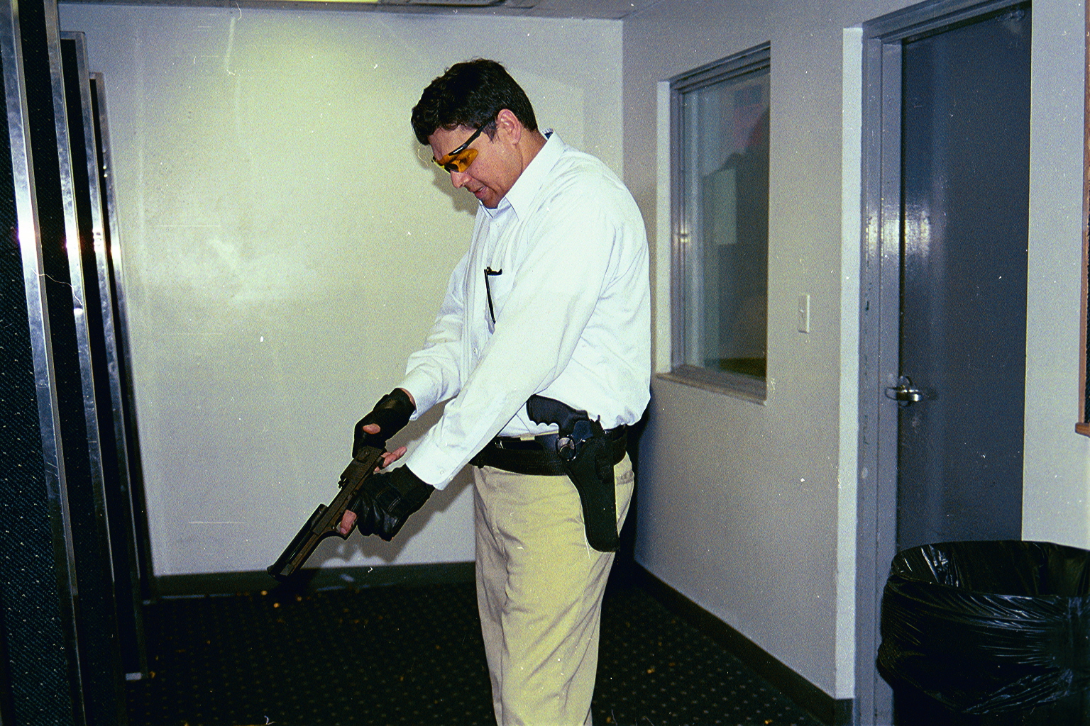 Myself, trying to shoot straight at the Gunrange; CLICK TO ENLARGE